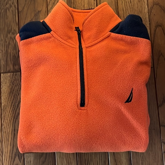 Nautica 1/4 zip fleece sweatshirt with kangaroo pocket L - Picture 1 of 5